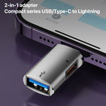 Adaptador OTG 8 Pinos para USB, USB-C / Tipo-C, 8 Pinos para USB, Tipo-C