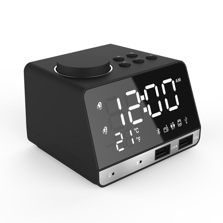 Coluna Bluetooth 4.2 com LED K11 Relógio Despertador Rádio com Ecrã Musical, Ficha UE, Ficha Reino Unido