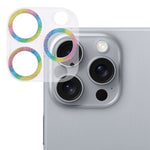 Película de vidro temperado para lente de câmara com anel de glitter, para iPhone 17, para iPhone 16 Pro / 16 Pro Max, para iPhone 16 / 16 Plus