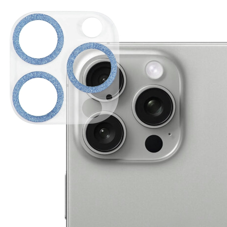 Película de vidro temperado para lente de câmara com anel de glitter, para iPhone 17, para iPhone 16 Pro / 16 Pro Max, para iPhone 16 / 16 Plus