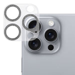 Película de vidro temperado para lente de câmara com anel de glitter, para iPhone 17, para iPhone 16 Pro / 16 Pro Max, para iPhone 16 / 16 Plus