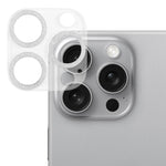 Película de vidro temperado para lente de câmara com anel de glitter, para iPhone 17, para iPhone 16 Pro / 16 Pro Max, para iPhone 16 / 16 Plus