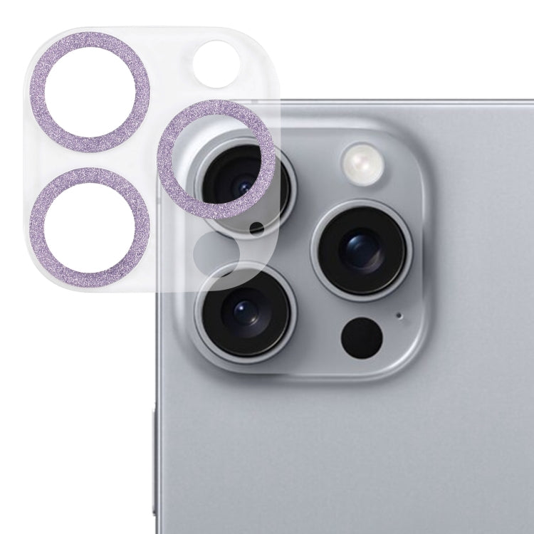 Película de vidro temperado para lente de câmara com anel de glitter, para iPhone 17, para iPhone 16 Pro / 16 Pro Max, para iPhone 16 / 16 Plus