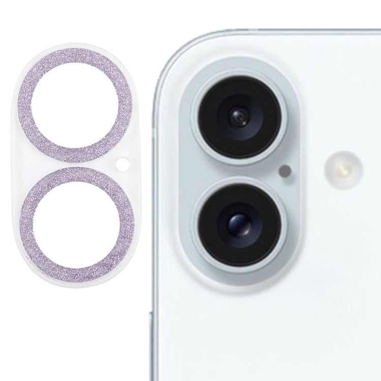Película de vidro temperado para lente de câmara com anel de glitter, para iPhone 17, para iPhone 16 Pro / 16 Pro Max, para iPhone 16 / 16 Plus