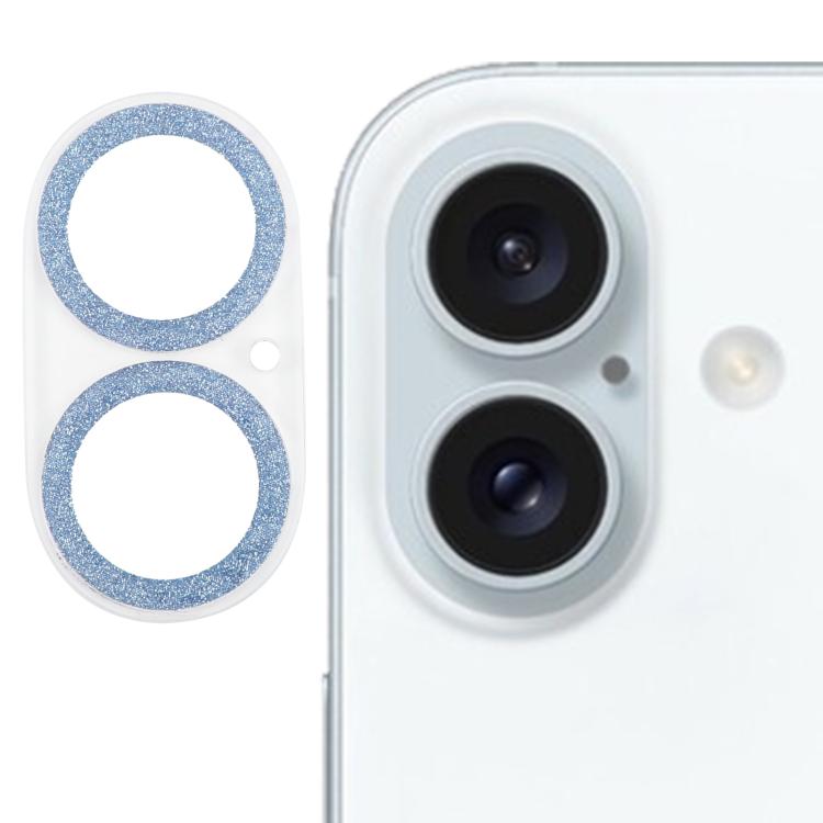 Película de vidro temperado para lente de câmara com anel de glitter, para iPhone 17, para iPhone 16 Pro / 16 Pro Max, para iPhone 16 / 16 Plus