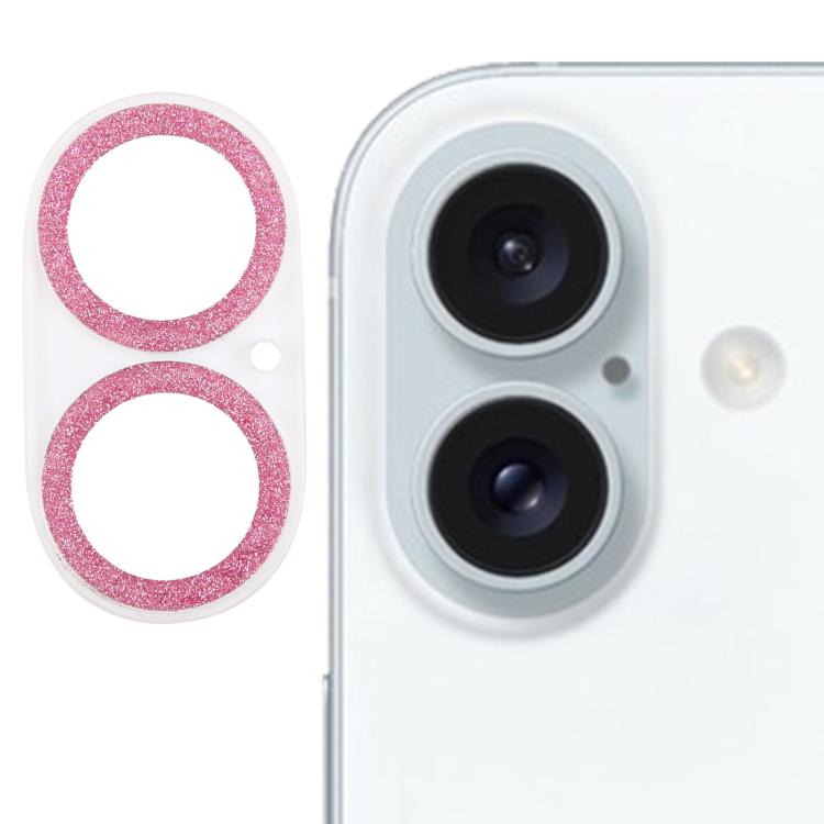 Película de vidro temperado para lente de câmara com anel de glitter, para iPhone 17, para iPhone 16 Pro / 16 Pro Max, para iPhone 16 / 16 Plus
