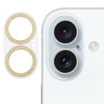 Película de vidro temperado para lente de câmara com anel de glitter, para iPhone 17, para iPhone 16 Pro / 16 Pro Max, para iPhone 16 / 16 Plus
