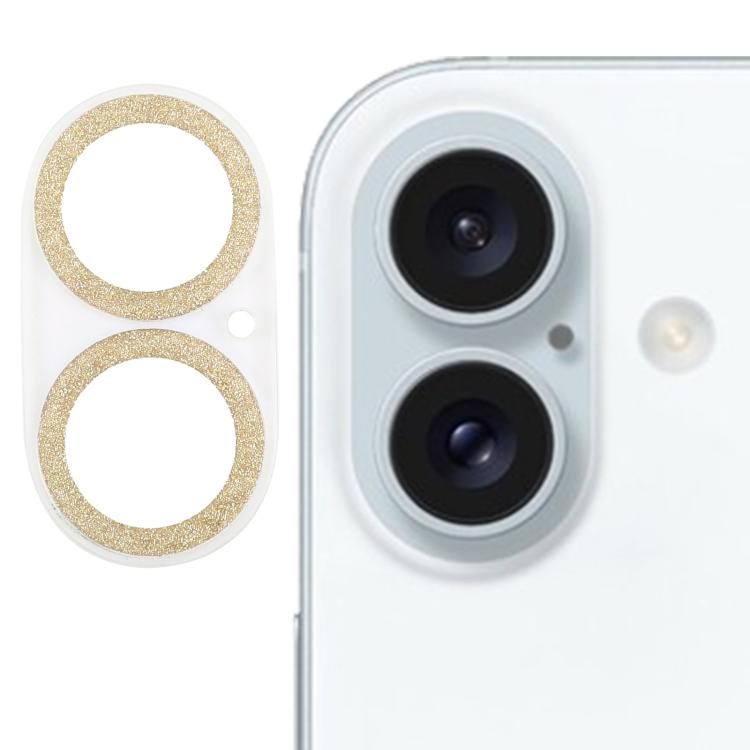 Película de vidro temperado para lente de câmara com anel de glitter, para iPhone 17, para iPhone 16 Pro / 16 Pro Max, para iPhone 16 / 16 Plus
