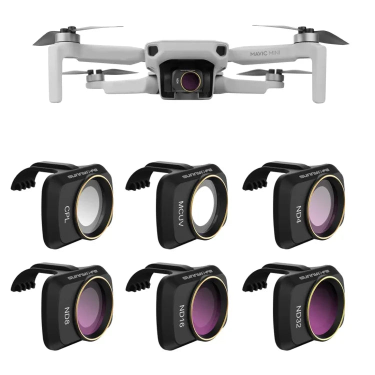 Filtro de Lente 6 em 1 Sunnylife MM-FI9258 para Drone DJI Mavic mini MCUV+CPL+ND4+ND8+ND16+ND32, MCUV+CPL+ND4+ND8+ND16+ND32