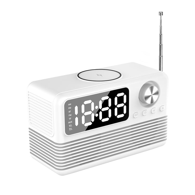 Coluna Bluetooth 5.3 com LED BT509 Relógio Despertador Rádio com Ecrã Musical