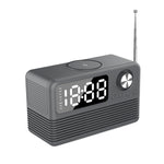Coluna Bluetooth 5.3 com LED BT509 Relógio Despertador Rádio com Ecrã Musical