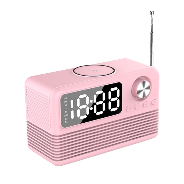 Coluna Bluetooth 5.3 com LED BT509 Relógio Despertador Rádio com Ecrã Musical