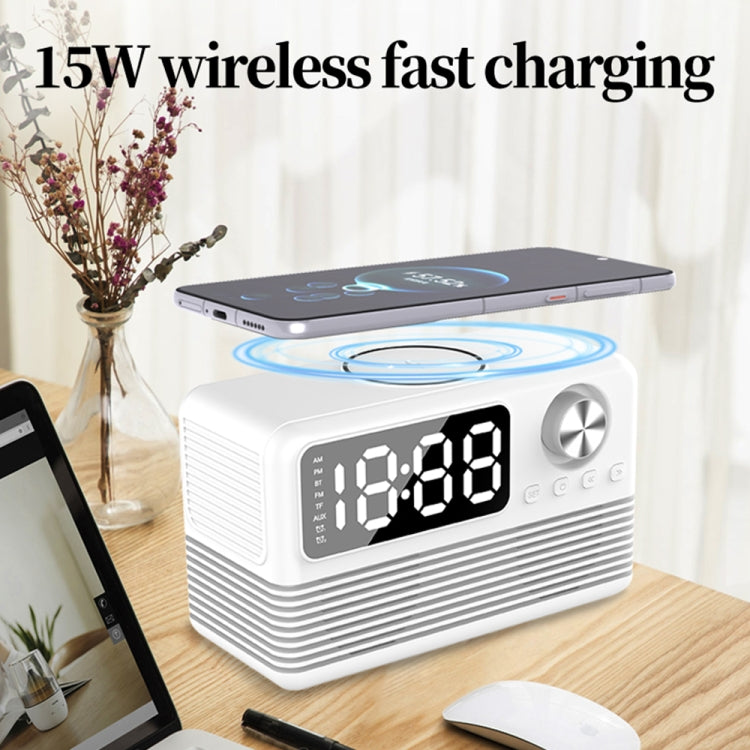 Coluna Bluetooth 5.3 com LED BT509 Relógio Despertador Rádio com Ecrã Musical