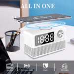 Coluna Bluetooth 5.3 com LED BT509 Relógio Despertador Rádio com Ecrã Musical