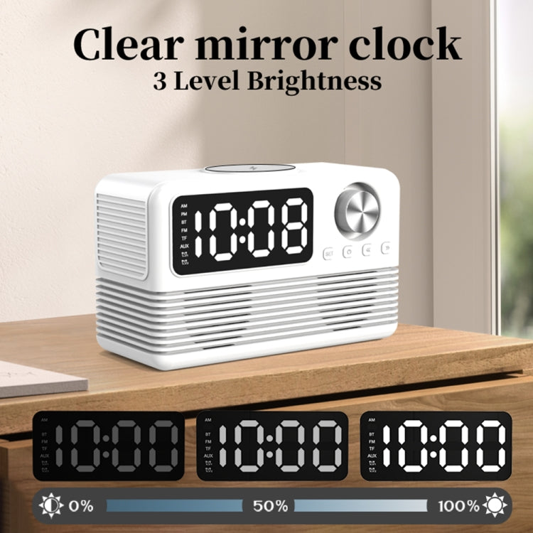 Coluna Bluetooth 5.3 com LED BT509 Relógio Despertador Rádio com Ecrã Musical