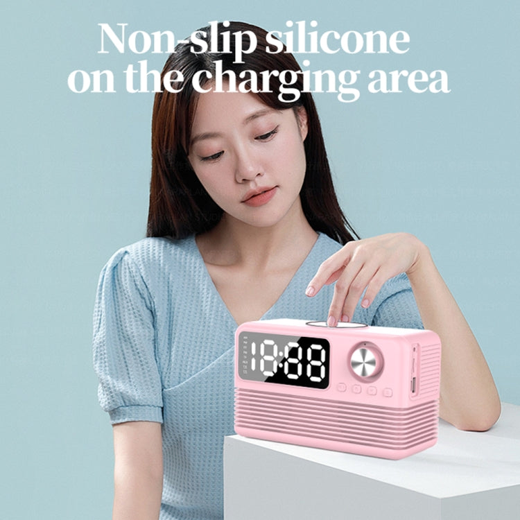 Coluna Bluetooth 5.3 com LED BT509 Relógio Despertador Rádio com Ecrã Musical