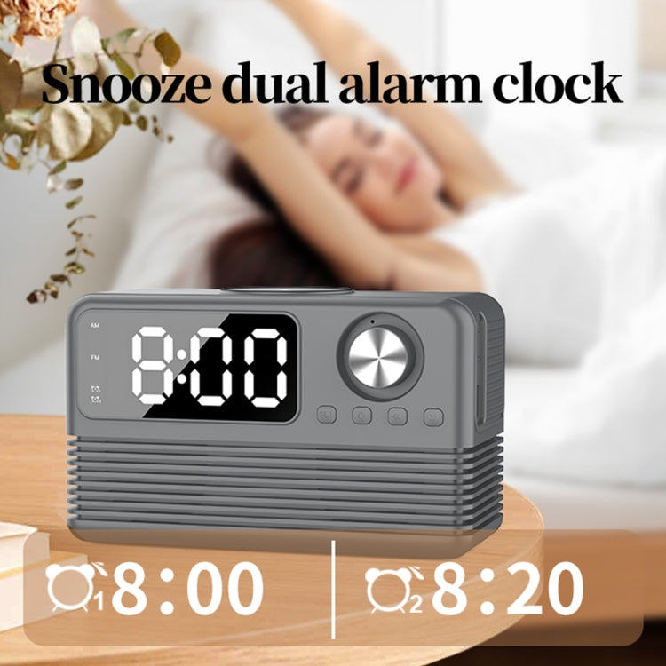 Coluna Bluetooth 5.3 com LED BT509 Relógio Despertador Rádio com Ecrã Musical