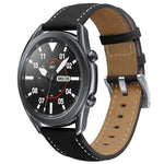Correia de Substituição com Fivela Prateada em Couro Genuíno, Para Samsung Galaxy Watch3 45mm, Para Samsung Galaxy Watch3 41mm