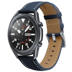 Correia de Substituição com Fivela Prateada em Couro Genuíno, Para Samsung Galaxy Watch3 45mm, Para Samsung Galaxy Watch3 41mm