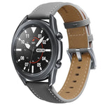 Correia de Substituição com Fivela Prateada em Couro Genuíno, Para Samsung Galaxy Watch3 45mm, Para Samsung Galaxy Watch3 41mm