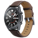 Correia de Substituição com Fivela Prateada em Couro Genuíno, Para Samsung Galaxy Watch3 45mm, Para Samsung Galaxy Watch3 41mm