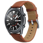 Correia de Substituição com Fivela Prateada em Couro Genuíno, Para Samsung Galaxy Watch3 45mm, Para Samsung Galaxy Watch3 41mm