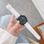 Correia de Substituição com Fivela Prateada em Couro Genuíno, Para Samsung Galaxy Watch3 45mm, Para Samsung Galaxy Watch3 41mm