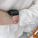 Correia de Substituição com Fivela Prateada em Couro Genuíno, Para Samsung Galaxy Watch3 45mm, Para Samsung Galaxy Watch3 41mm