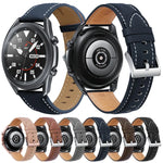 Correia de Substituição com Fivela Prateada em Couro Genuíno, Para Samsung Galaxy Watch3 45mm, Para Samsung Galaxy Watch3 41mm