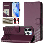 Capa de telemóvel em pele com relevo de favo de mel e proteção RFID, para iPhone 17e / 16e, para iPhone 17 Pro Max, para iPhone 17 Pro, para iPhone 17, para iPhone Air, para iPhone 16 Pro Max, para iPhone 16 Pro, para iPhone 16 Plus