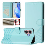 Capa de telemóvel em pele com relevo de favo de mel e proteção RFID, para iPhone 17e / 16e, para iPhone 17 Pro Max, para iPhone 17 Pro, para iPhone 17, para iPhone Air, para iPhone 16 Pro Max, para iPhone 16 Pro, para iPhone 16 Plus