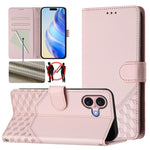 Capa de telemóvel em pele com relevo de favo de mel e proteção RFID, para iPhone 17e / 16e, para iPhone 17 Pro Max, para iPhone 17 Pro, para iPhone 17, para iPhone Air, para iPhone 16 Pro Max, para iPhone 16 Pro, para iPhone 16 Plus
