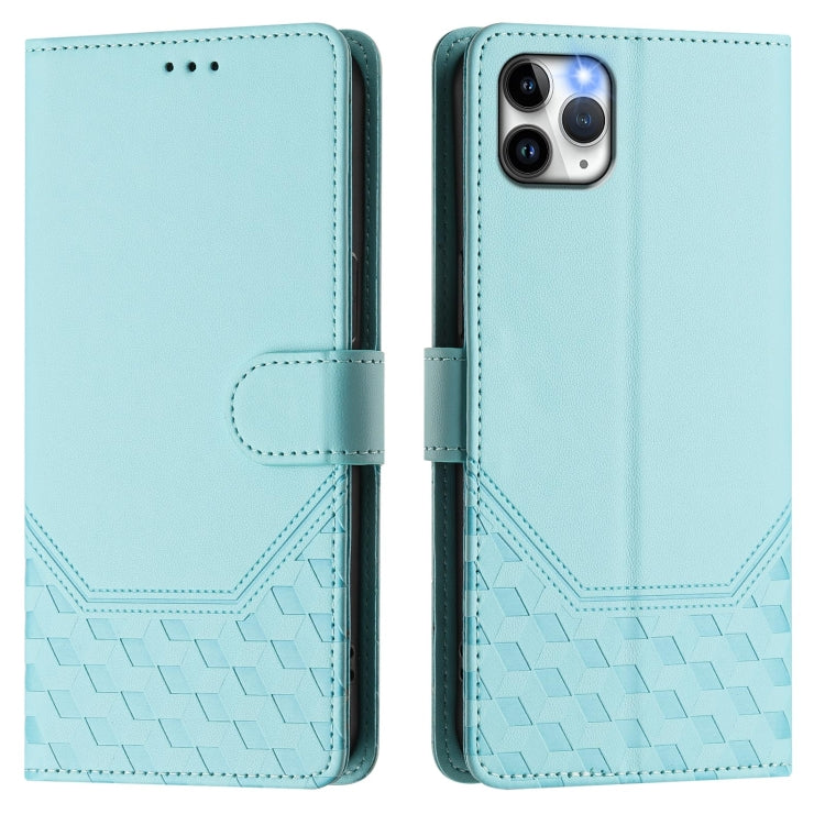 Capa de telemóvel em pele com relevo de colmeia e proteção RFID, Para iPhone 11 Pro Max, Para iPhone 11, Para iPhone 11 Pro, Para iPhone X / XS, Para iPhone XR, Para iPhone XS Max, Para iPhone 8 Plus / 7 Plus