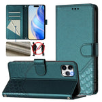 Capa de telemóvel em pele com relevo de colmeia e proteção RFID, Para iPhone 11 Pro Max, Para iPhone 11, Para iPhone 11 Pro, Para iPhone X / XS, Para iPhone XR, Para iPhone XS Max, Para iPhone 8 Plus / 7 Plus