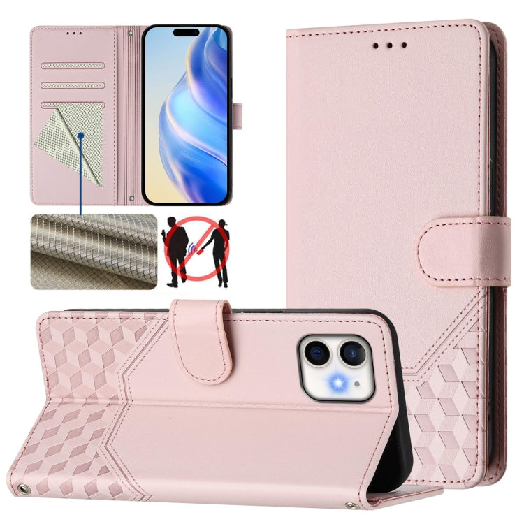 Capa de telemóvel em pele com relevo de colmeia e proteção RFID, Para iPhone 11 Pro Max, Para iPhone 11, Para iPhone 11 Pro, Para iPhone X / XS, Para iPhone XR, Para iPhone XS Max, Para iPhone 8 Plus / 7 Plus