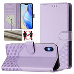 Capa de telemóvel em pele com relevo de colmeia e proteção RFID, Para iPhone 11 Pro Max, Para iPhone 11, Para iPhone 11 Pro, Para iPhone X / XS, Para iPhone XR, Para iPhone XS Max, Para iPhone 8 Plus / 7 Plus