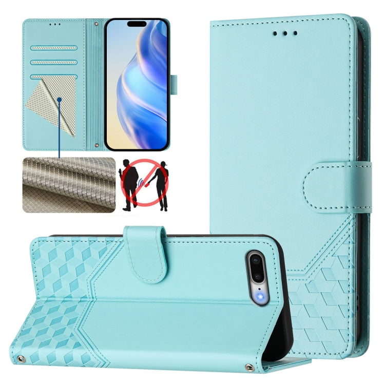 Capa de telemóvel em pele com relevo de colmeia e proteção RFID, Para iPhone 11 Pro Max, Para iPhone 11, Para iPhone 11 Pro, Para iPhone X / XS, Para iPhone XR, Para iPhone XS Max, Para iPhone 8 Plus / 7 Plus