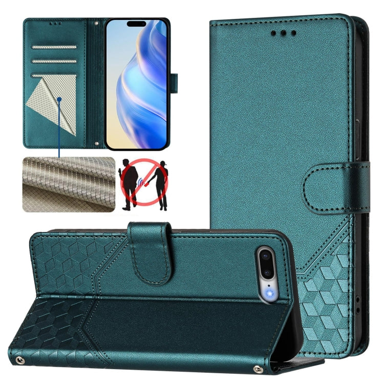 Capa de telemóvel em pele com relevo de colmeia e proteção RFID, Para iPhone 11 Pro Max, Para iPhone 11, Para iPhone 11 Pro, Para iPhone X / XS, Para iPhone XR, Para iPhone XS Max, Para iPhone 8 Plus / 7 Plus