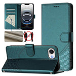 Capa de telemóvel em pele com relevo de favo de mel e proteção RFID, para iPhone 17e / 16e, para iPhone 17 Pro Max, para iPhone 17 Pro, para iPhone 17, para iPhone Air, para iPhone 16 Pro Max, para iPhone 16 Pro, para iPhone 16 Plus
