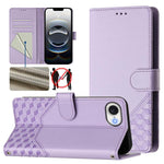 Capa de telemóvel em pele com relevo de favo de mel e proteção RFID, para iPhone 17e / 16e, para iPhone 17 Pro Max, para iPhone 17 Pro, para iPhone 17, para iPhone Air, para iPhone 16 Pro Max, para iPhone 16 Pro, para iPhone 16 Plus
