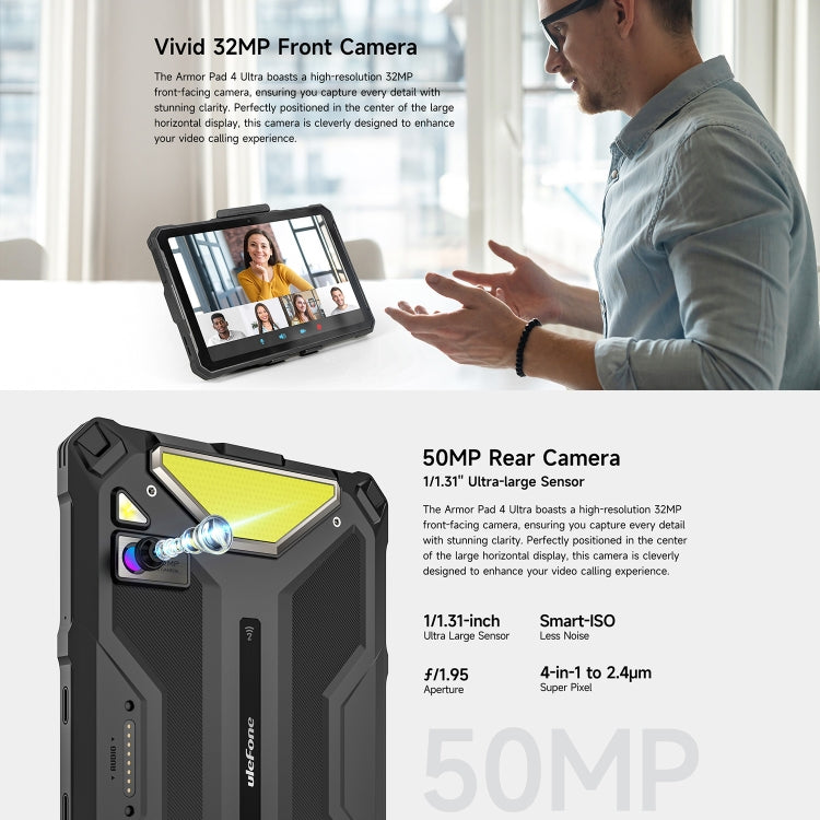 Ulefone Armor Pad 4 Ultra Tablet PC Robusto, 10,36 polegadas Android 14 MediaTek Dimensity 6300 Octa Core Rede 5G, Plugue UE, Armor Pad 4 Ultra
