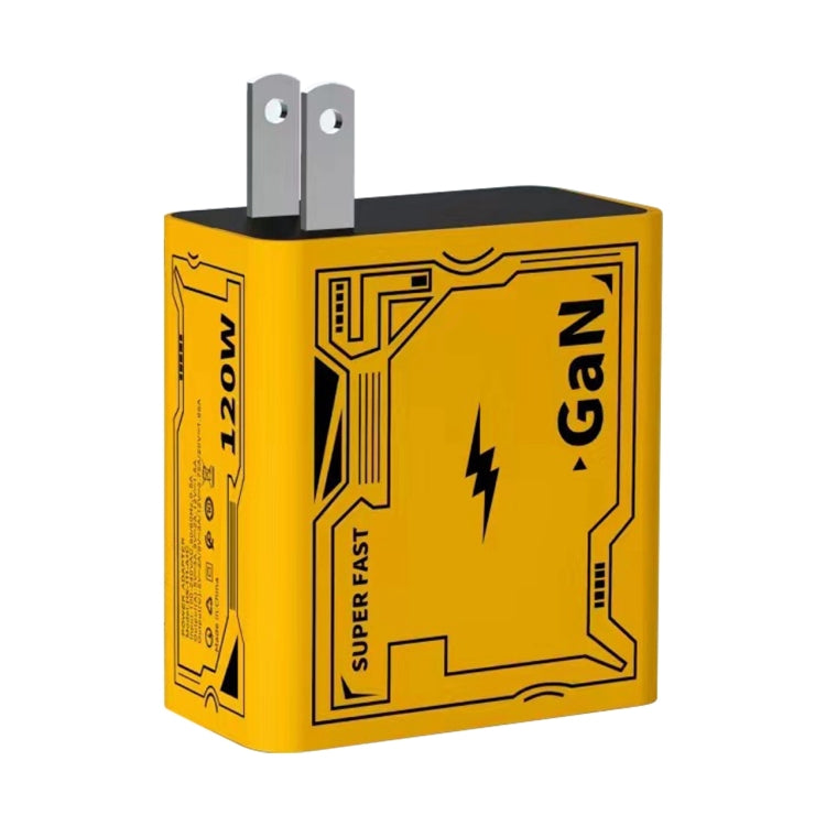 HX111 Carregador Ultra-rápido USB 120W, Type-C GaN, Ficha US, Ficha UE, Ficha UK