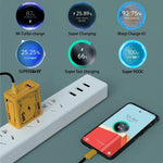 HX111 Carregador Ultra-rápido USB 120W, Type-C GaN, Ficha US, Ficha UE, Ficha UK
