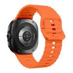 Pulseira de Silicone com Grão Ondulado e Costura, Para Samsung Galaxy Watch Ultra 47mm / Ultra 2025