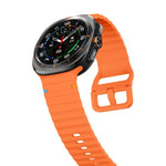 Pulseira de Silicone com Grão Ondulado e Costura, Para Samsung Galaxy Watch Ultra 47mm / Ultra 2025