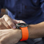 Pulseira de Silicone com Grão Ondulado e Costura, Para Samsung Galaxy Watch Ultra 47mm / Ultra 2025