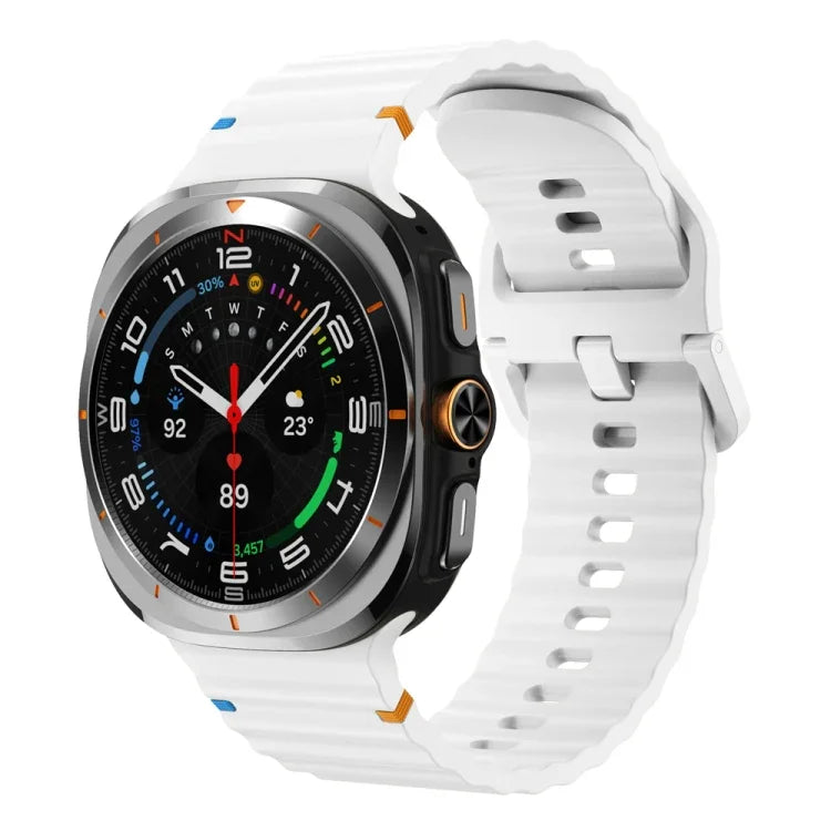 Pulseira de Silicone com Grão Ondulado e Costura, Para Samsung Galaxy Watch Ultra 47mm / Ultra 2025