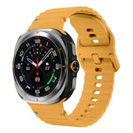 Pulseira de Silicone com Grão Ondulado e Costura, Para Samsung Galaxy Watch Ultra 47mm / Ultra 2025