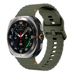 Pulseira de Silicone com Grão Ondulado e Costura, Para Samsung Galaxy Watch Ultra 47mm / Ultra 2025