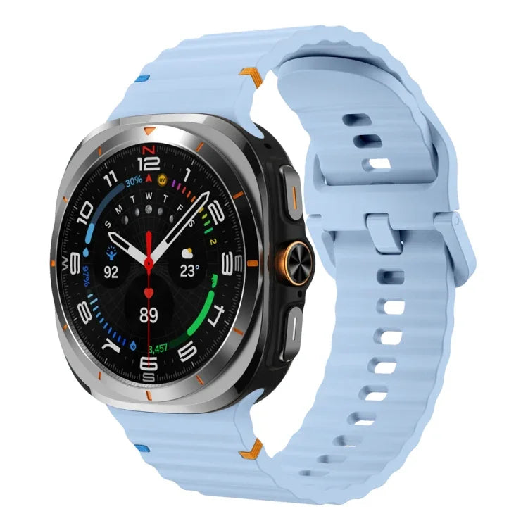 Pulseira de Silicone com Grão Ondulado e Costura, Para Samsung Galaxy Watch Ultra 47mm / Ultra 2025